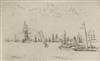 JAMES A. M. WHISTLER Group of 6 etchings from the Jubilee or Naval Review Set.